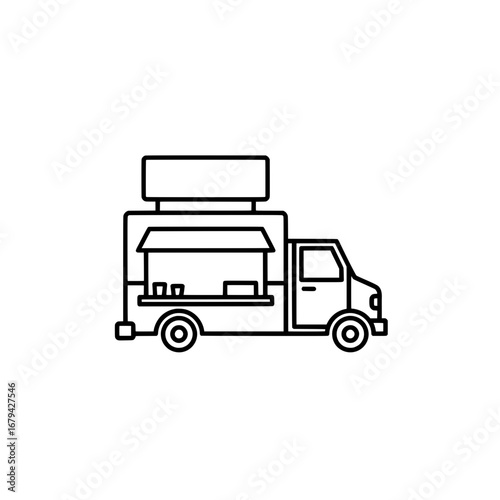 Food truck with transparent background