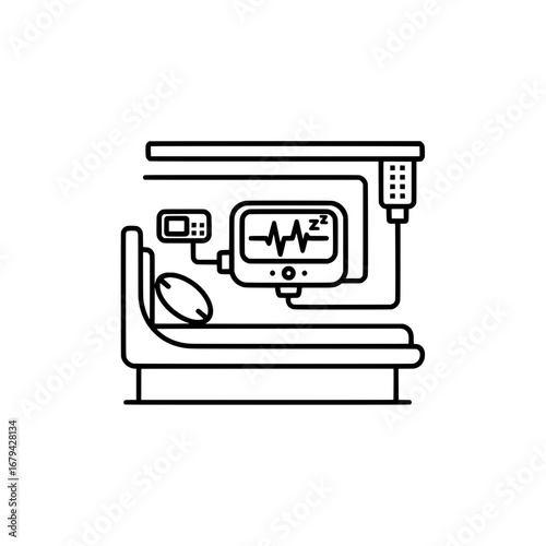 Medical monitoring bed with transparent background