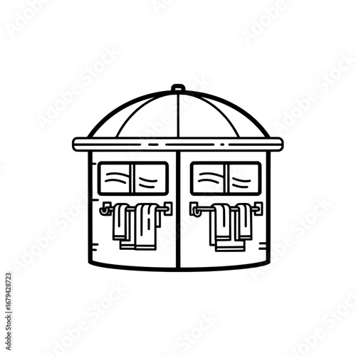 Bathhouse with transparent background