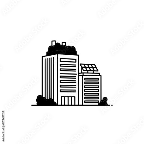 Modern city skyscraper with transparent background