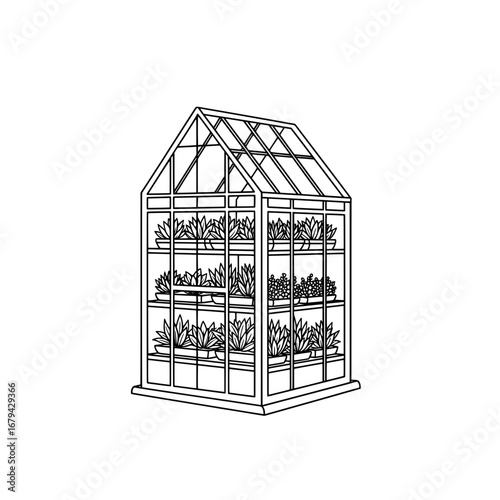Greenhouse with transparent background