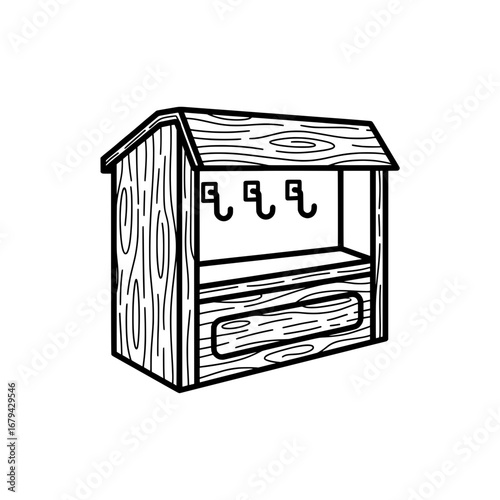 Wooden birdhouse with transparent background
