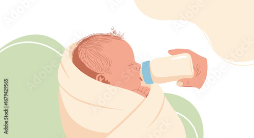 Nourishing Embrace: A Tender Moment of Infant Feeding Depicting Care and Love