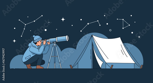 Observing Celestial Wonders: A Peaceful Night Of Stargazing Under The Midnight Sky