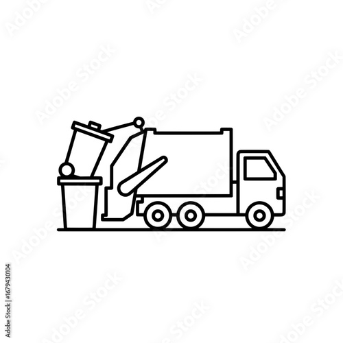 Recycle truck with transparent background
