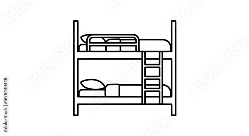 Bunk beds with transparent background