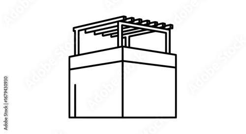 Modern balcony with transparent background