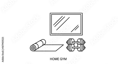 Home gym equipment with transparent background