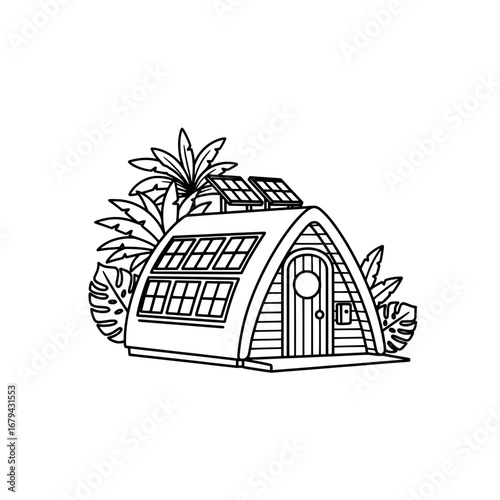 Eco-friendly tiny house with sustainable energy features