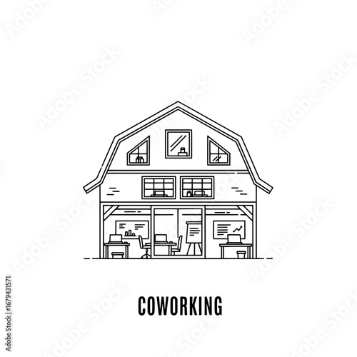 Home office interior with workspace and desk setup