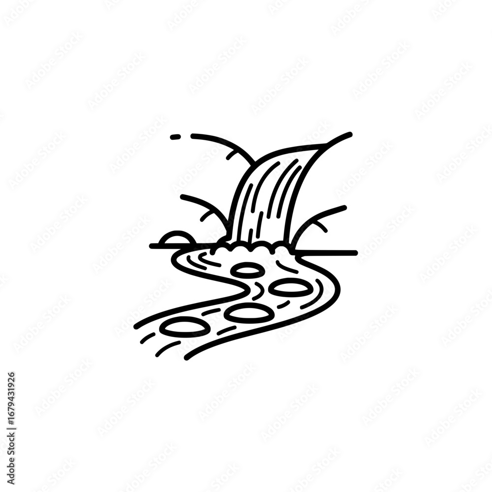 Obraz premium Waterfall with transparent background