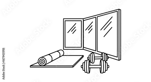 home gym equipment with transparent background