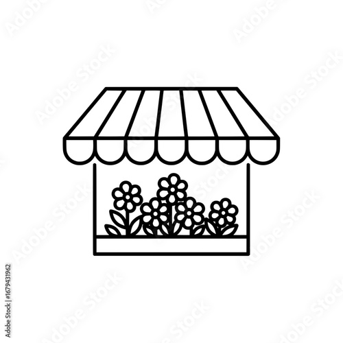 Flowers in flower shop with transparent background
