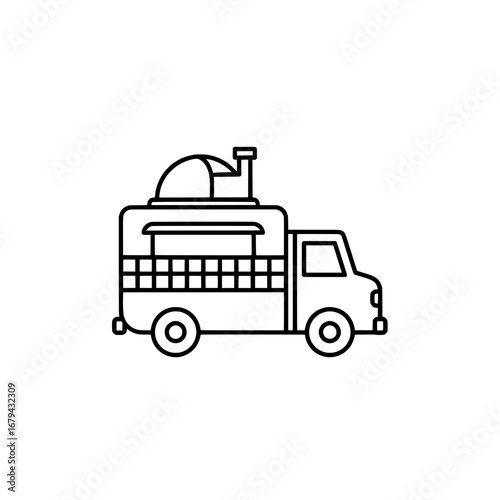 Food truck with transparent background