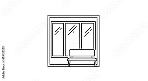 Minimalist sliding door with transparent background