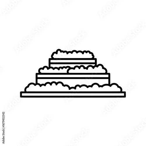 Multi-layered cake with transparent background