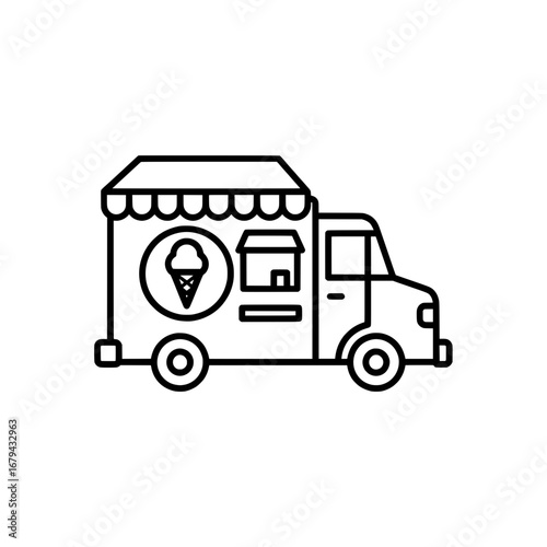 Ice cream truck with transparent background