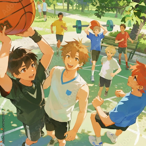children playing soccer