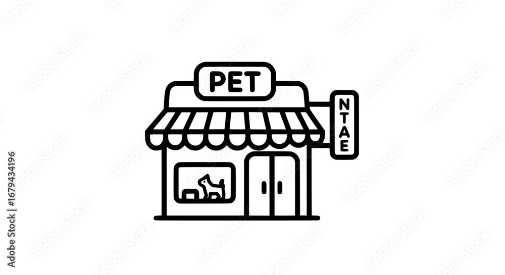 Fototapeta premium Pet shop storefront with transparent background