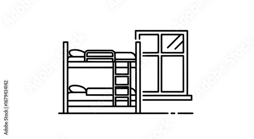 Bunk beds with transparent background