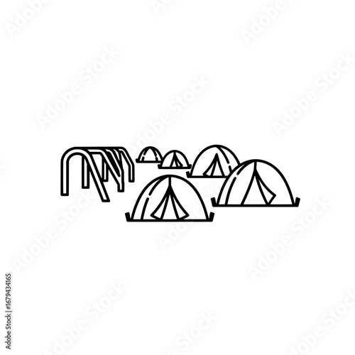 Camping tents with transparent background