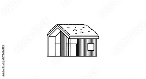 Small wooden shed with transparent background