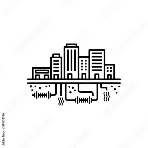 Urban cityscape with transparent background