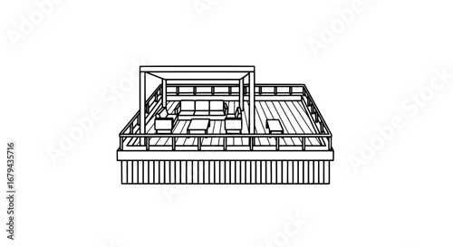 Open air stage structure with transparent background