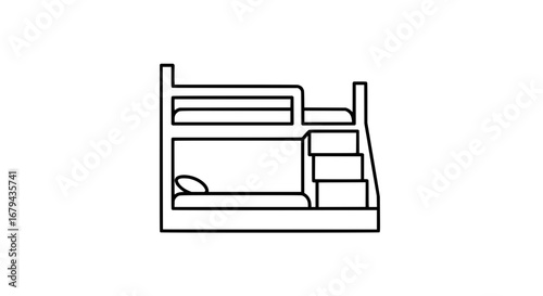 Bunk bed with transparent background