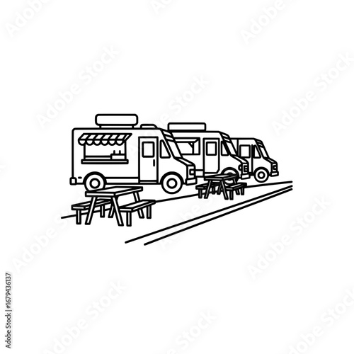 Food truck with transparent background