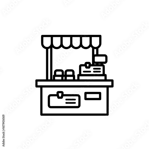 Coffee stall with transparent background