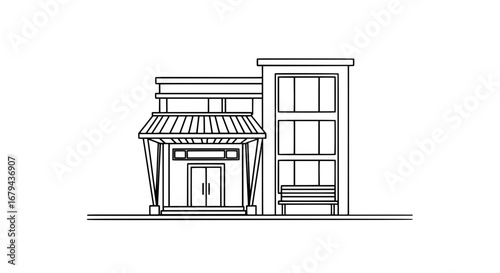 Modern building residential house with transparent background