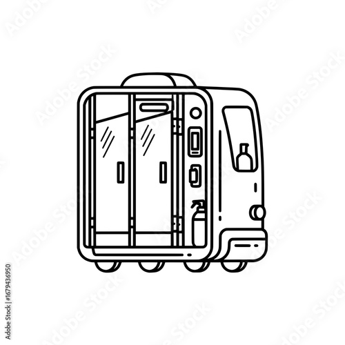 Travel suitcase with transparent background