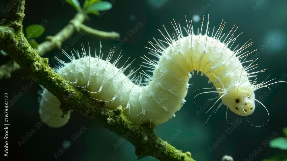 Fototapeta premium Natural Scene Display of White Worm