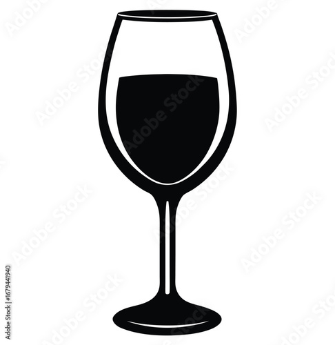 Simple silhouette of a wine glass icon
