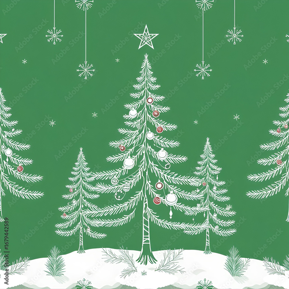 Obraz premium christmas tree with snow
