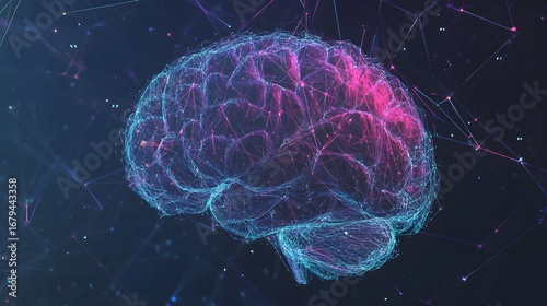 Wallpaper Mural 3D abstract network brain illustration human brain Torontodigital.ca