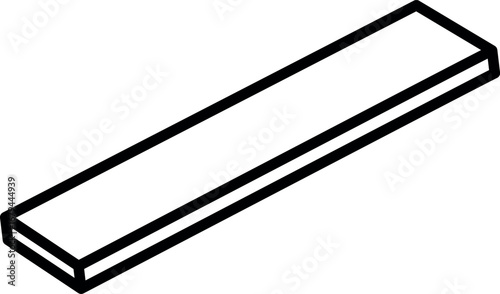 Ruler school stationery black-and-white vector illustration