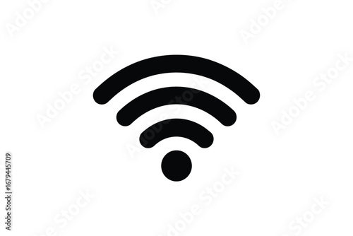 Simple Black and White WiFi Icon Design for Modern Connectivity