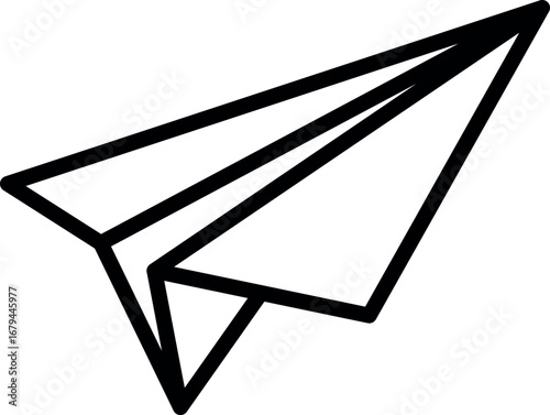 Paper plane black-and-white vector illustration