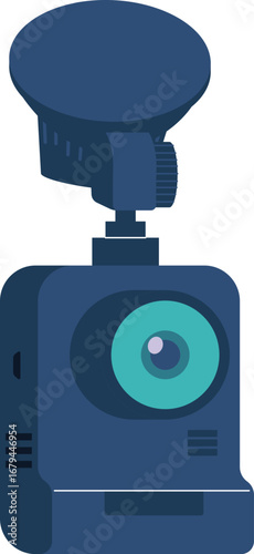 Electronic car video camera vector illustration