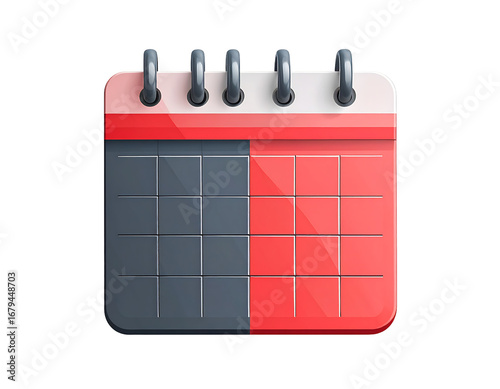 Glossy Rendered Table Calendar Event Organizer Schedule Day Icon Element
