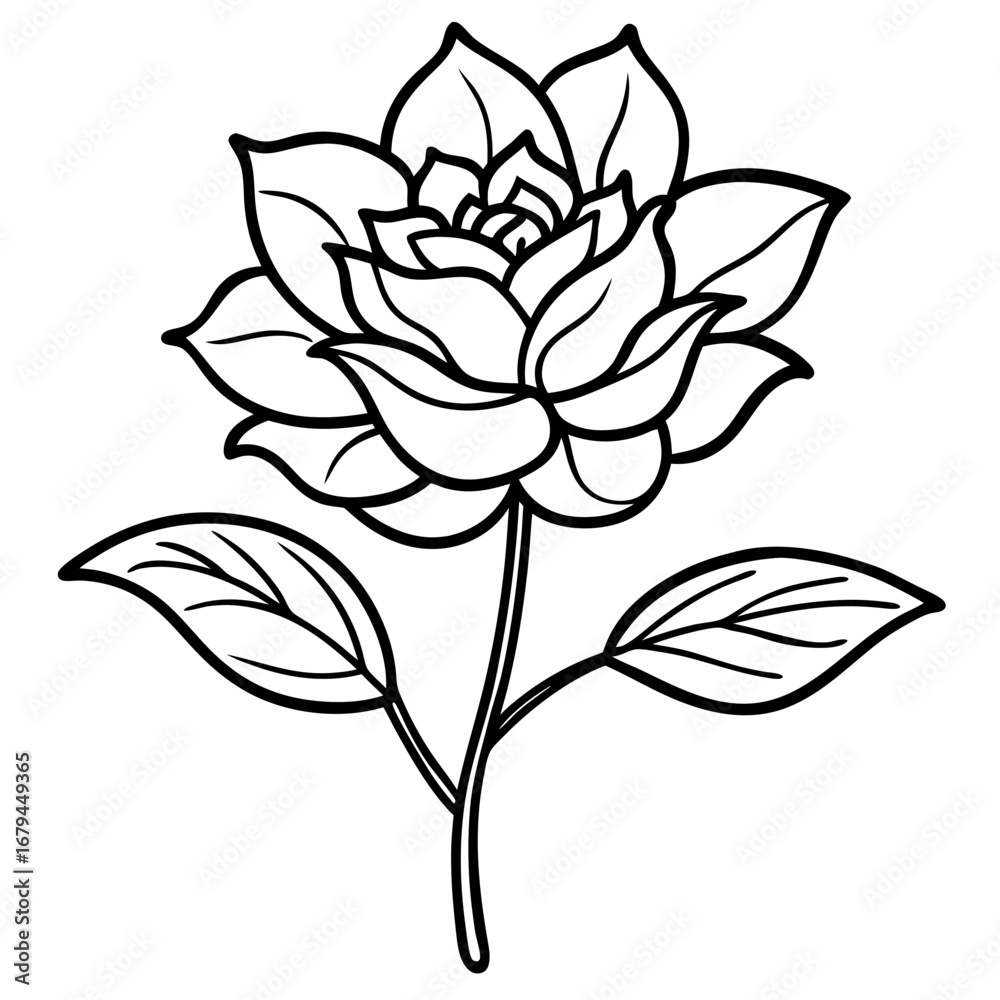 Obraz premium Elegant Hand-Drawn Botanical Plant Line Art Vintage Vector Design Isolated on White