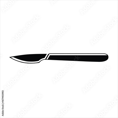 Scalpel, a surgical instrument, isolated on white background, ready for operation