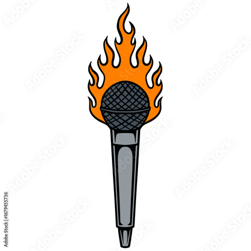 Microphone hand drawing style