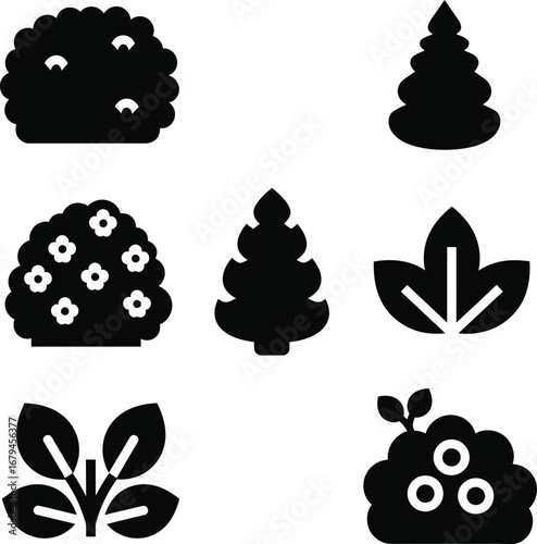 Collection of various professional and industrial icons in black and white