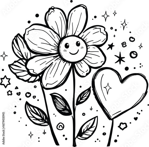 Bold & Easy Simple Flowers Coloring Pages For Kids
