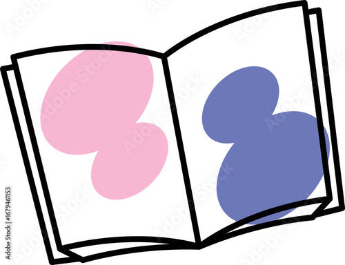 Opened book for studying vector illustration