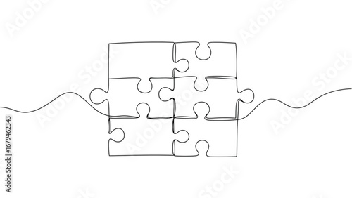 Continuous Line Drawing Puzzle | One Line Problem Solving Minimal Vector Illustration