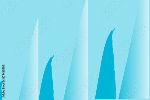 featuring triangular shapes in varying shades of blue. The design suggests the appearance 